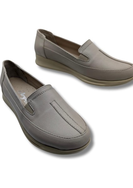 Çiğdem Taba Deri Hafif Dolgu Topuk Anne Ayakkabısı (Ary) - Fildişi - 40 fiyatları