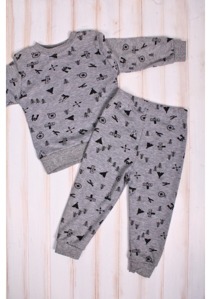 Erkek Bebek Pijama Eşofman Takımı Siyah