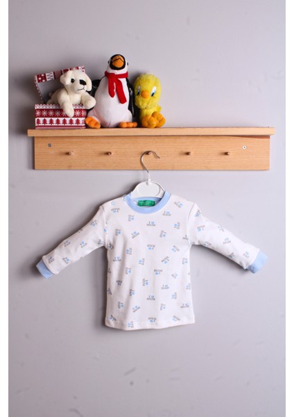 Dad Yazılı Erkek Bebek Eşofman Pijama Takımı Mavi