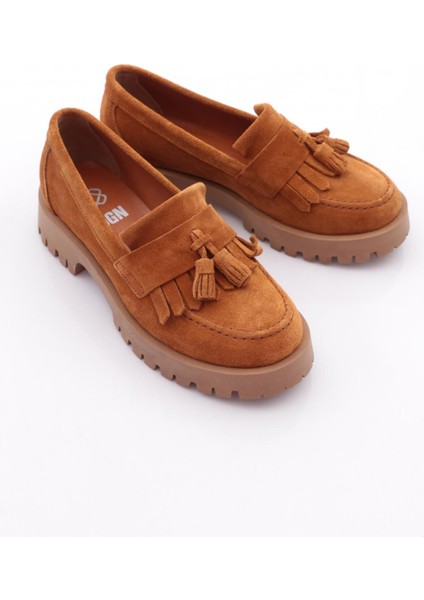 2840 Kadin Kalin Taban Püsküllü Loafer Ayakkabi