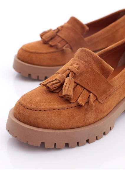 2840 Kadin Kalin Taban Püsküllü Loafer Ayakkabi