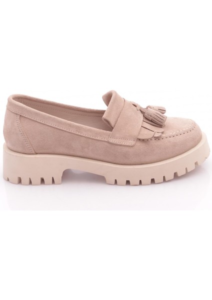2840 Kadin Kalin Taban Püsküllü Loafer Ayakkabi
