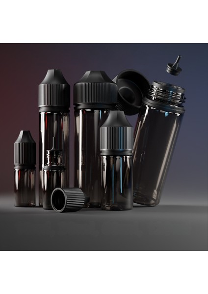 - 30ML - Bb Pet Unıcorn Şişe (Opak Siyah Kapaklı Yarı Şeffaf Siyah ŞİŞE)(1000 Adet)