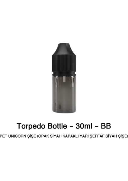 - 30ML - Bb Pet Unıcorn Şişe (Opak Siyah Kapaklı Yarı Şeffaf Siyah ŞİŞE)(1000 Adet) fiyatları