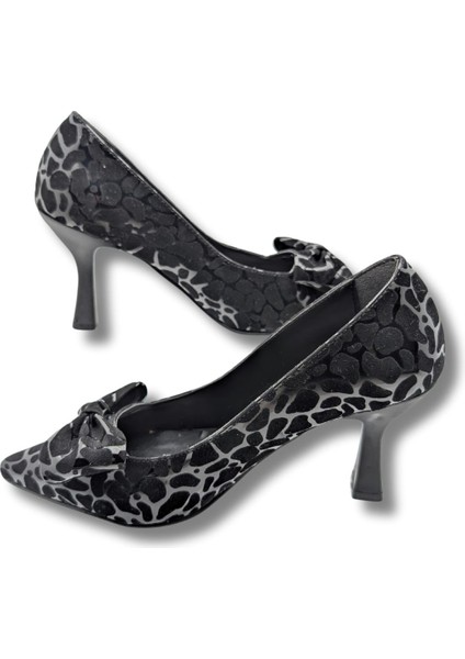 Mancharela Kadın Leopar Desenli Stiletto Ayakkabı - Mancharela - Siyah-Beyaz - 38 fırsatları
