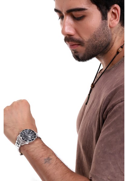 Premium Edition Gümüş Paslanmaz Çelik Erkek Kol Saati