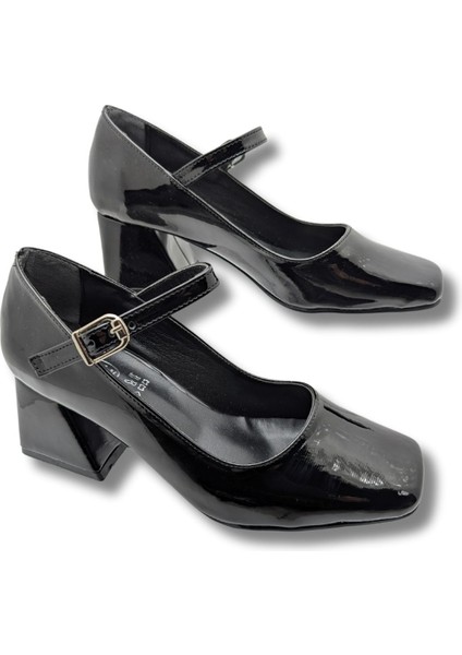 Nacarina Kadın Kare Burunlu Blok Topuklu Klasik Ayakkabı - Nacarina - Siyah - 40