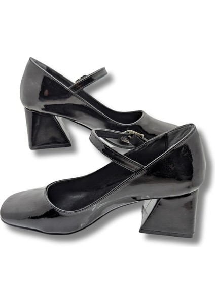 Nacarina Kadın Kare Burunlu Blok Topuklu Klasik Ayakkabı - Nacarina - Siyah - 40 fırsatları