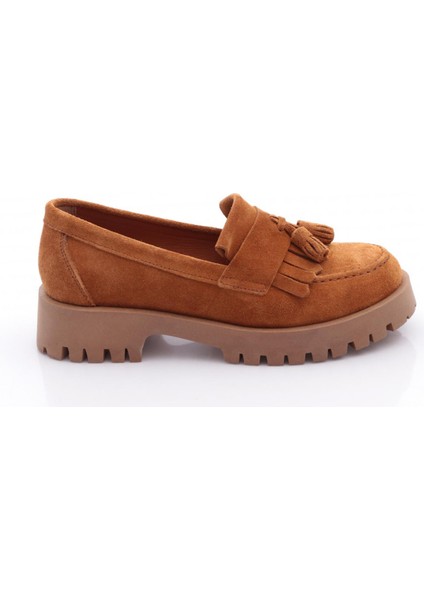 2840 Kadin Kalin Taban Püsküllü Loafer Ayakkabi