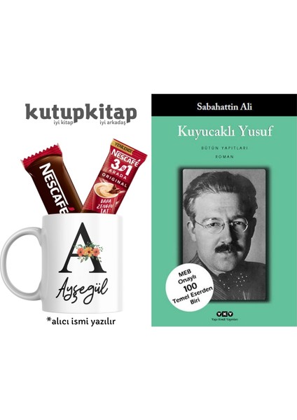Kişiye Özel Isimli Kupa Kuyucaklı Yusuf Sabahattin Ali Kitap Hediye Seti