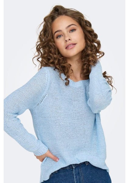 Onlgeena Xo L/s Pullover Knt Noos Mavi