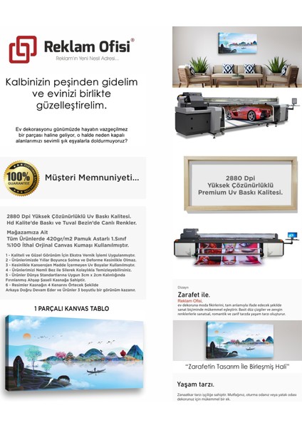 Soyut Doğa Manzaralı Premium Kanvas Tablo