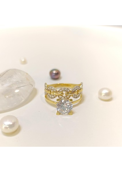 Tektaş Alyans Bitişik Taşlı Yüzük 14 Ayar Altın Hd Videolu fiyatları