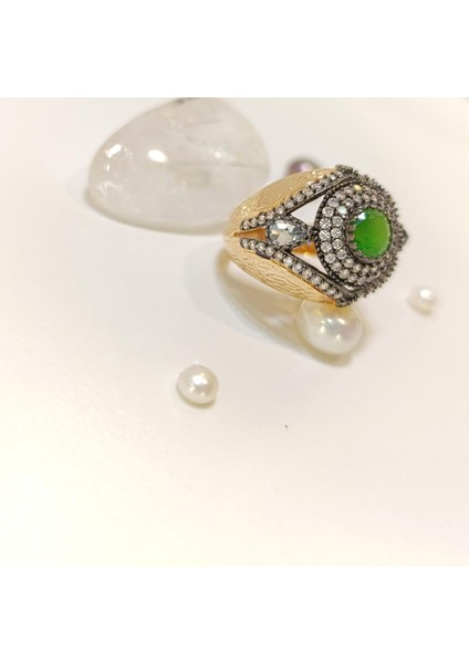 Yeşil Taşlı Yüzük 14 Ayar Altın Hd Videolu fiyatları