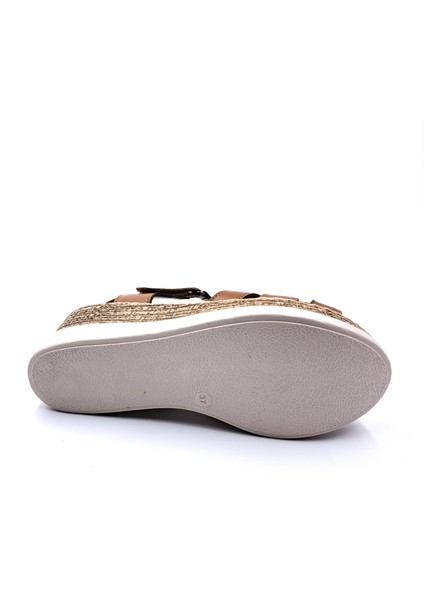 B251702 Cırtlı Konfor Dolgu Taban Kadın Taba Sandalet Ayakkabı indirimleri