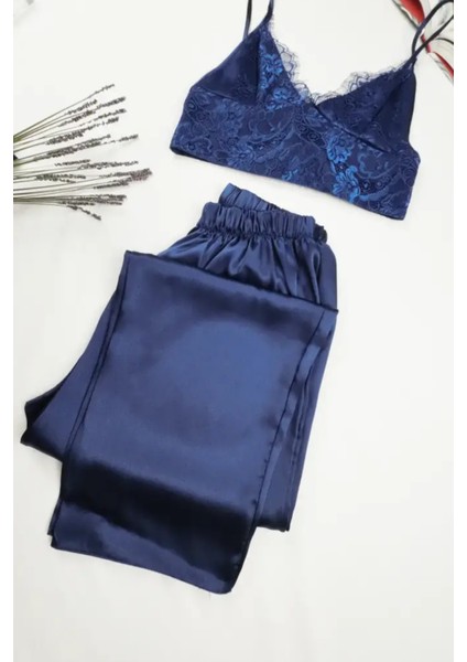 Faryanight 8 Parça Ipek Saten Gecelik Sabahlık Büstiyer Pijama Şort Çeyiz Seti