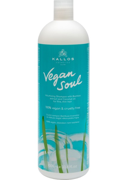 Kallos Vegan Soul Hacim Verici Şampuan 1000 ml 11