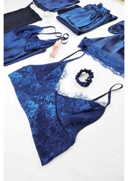 Faryanight 8 Parça Ipek Saten Gecelik Sabahlık Büstiyer Pijama Şort Çeyiz Seti fiyatları