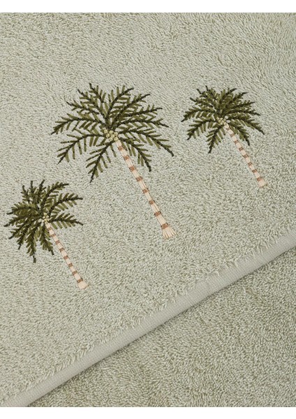 Lcw Home Mat Yeşil Ağaç Nakışlı Yüz Havlusu 50X80 cm