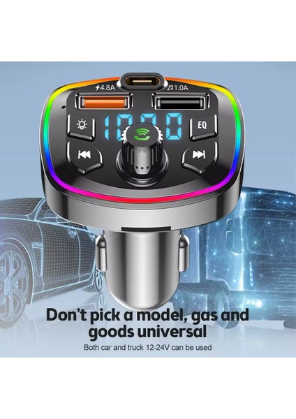Araç Bluetooth 5.0 Fm Transmitter Cihazi Araba Müzik Mp3 Çalar Sd Kart Okur Oto Çakmaklik Sarj Aleti fiyatları