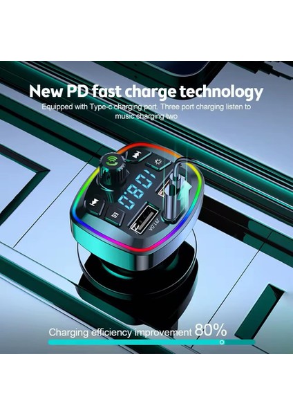 Araç Bluetooth 5.0 Fm Transmitter Cihazi Araba Müzik Mp3 Çalar Sd Kart Okur Oto Çakmaklik Sarj Aleti fırsatları