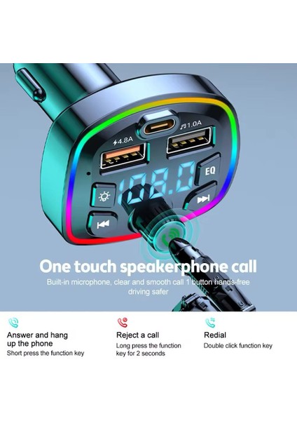 Araç Bluetooth 5.0 Fm Transmitter Cihazi Araba Müzik Mp3 Çalar Sd Kart Okur Oto Çakmaklik Sarj Aleti indirimleri