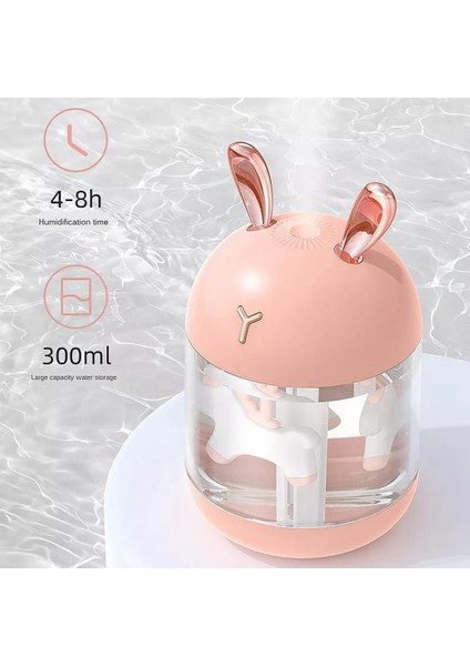 300 ml Rabbit Ultrasonic Otomatik Hava Nemlendirici Buhar Makinesi Oda Nemlendirici Aroma Difüzörü