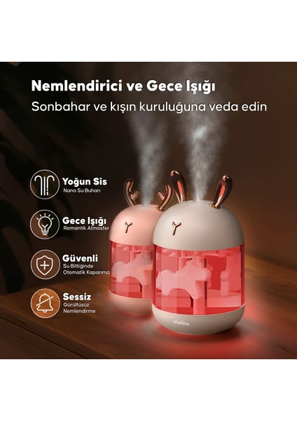 300 ml Rabbit Ultrasonic Otomatik Hava Nemlendirici Buhar Makinesi Oda Nemlendirici Aroma Difüzörü