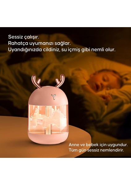 300 ml Rabbit Ultrasonic Otomatik Hava Nemlendirici Buhar Makinesi Oda Nemlendirici Aroma Difüzörü