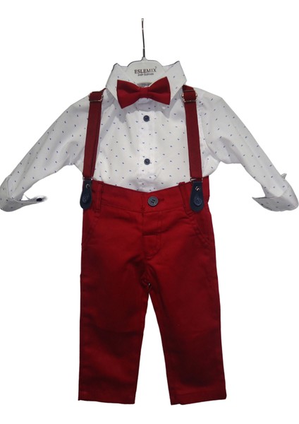 YAPRAK DESENLİ GÖMLEKLİ SALOPET ERKEK TAKIM