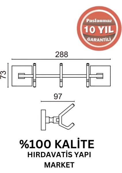 Paslanmaz Pirinç Kumru 3’lü Askılık Altın Sarı Gold fiyatları