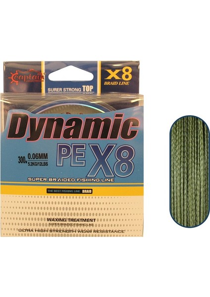 Dynamic Pe 8 Örgü Ipi Misina 300MT Yeşil