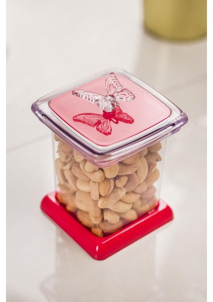 Akrilik Fuşya 12 Li Baharat Kavanozu & Baharatlık & Baharatlık Seti 200 ML ( CAM DEĞİLDİR )