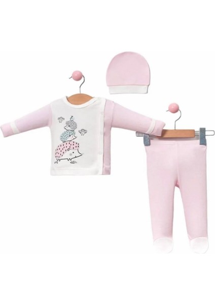 Kendinden Eldivenli Bebek Pijama Takımı Yenidoğan 3’lü Pijama Takımı Seti Yenidoğan Bebek Pijama Takımı % 100 Pamuk Bebek Pijama Takımları