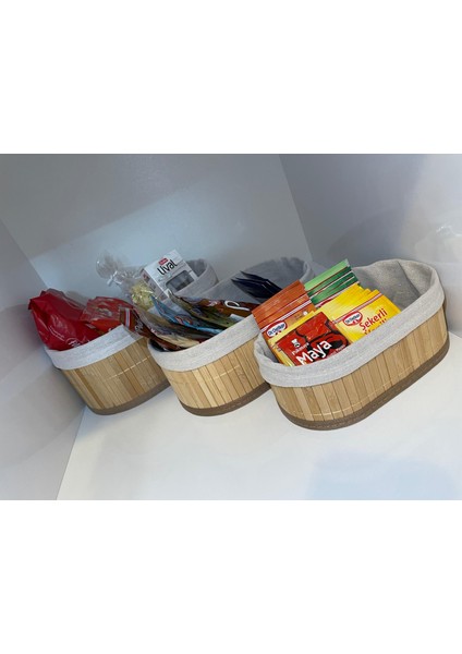 Bambu 3 Lü Mutfak Dolabı Düzenleyici