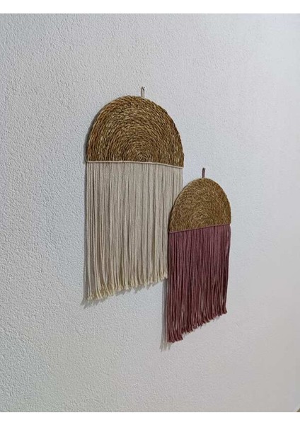 2'li El Yapımı Makrome & Hasır Supla Bohem Duvar Dekorasyon Ürünü (Ev, Bahçe, Balkon) modelleri
