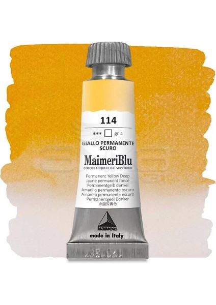 Blu Tüp Sulu Boya 12 ml S4 NO:114 Permanent Yellow Deep