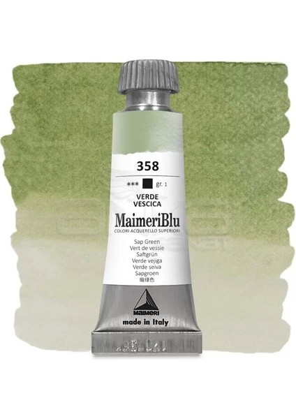 Blu Tüp Sulu Boya 12 ml S1 NO:358 Sap Green