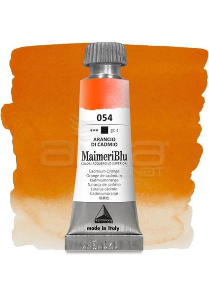 Blu Tüp Sulu Boya 12 ml S4 NO:054 Cadmium Orange