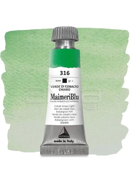 Blu Tüp Sulu Boya 12 ml S4 NO:316 Cobalt Green Light