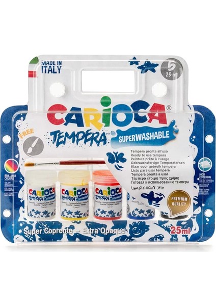 KO033 Tempera Sulu Boya Süper Yıkanabilir Fırçalı 5X2ML 5 Renk