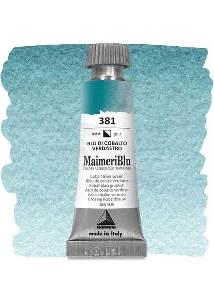 Blu Tüp Sulu Boya 12 ml S4 NO:381 Cobalt Blue Green