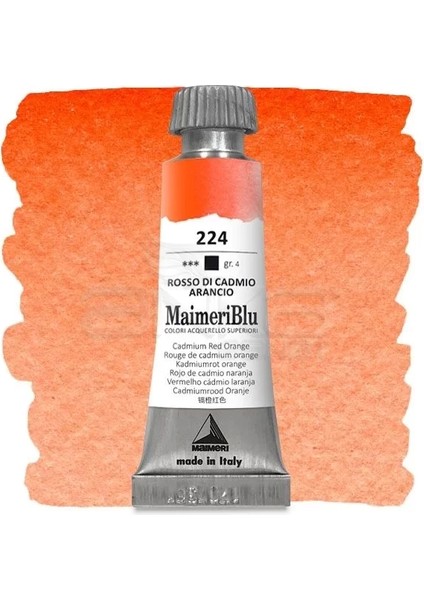 Blu Tüp Sulu Boya 12 ml S4 NO:224 Cadmium Red Orange