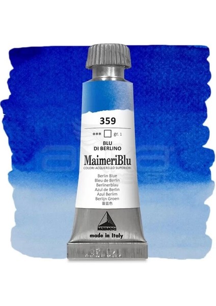 Blu Tüp Sulu Boya 12 ml S1 NO:359 Berlin Blue