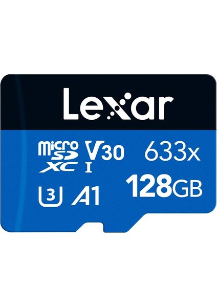 128GB Lexar LSDMI128BB633A 633X Mıcrosdxc HIGH-PERFORMANCEC10 A1 V30 U3 Hafıza Kartı