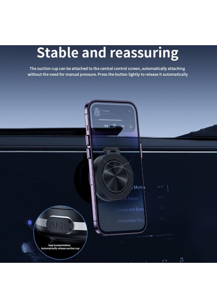 360° Dönebilen 270° Katlanır Şarjlı Elektrikli Vakumlu Manyetik Arabalar İçin Güçlü Çelik Telefon Tutacağı