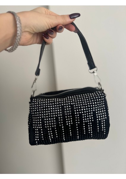 Taşlı Kadife Abiye Çanta