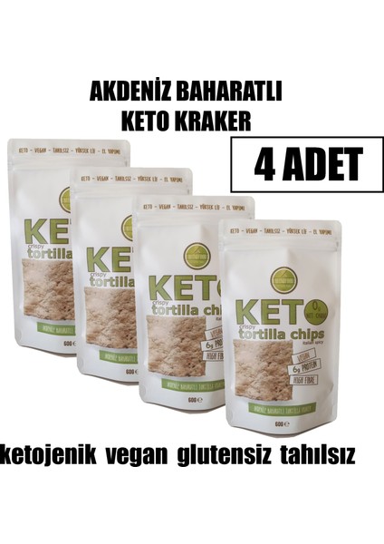 Akdeniz Baharatlı Ketojenik Kraker (60 gr x 4 adet)