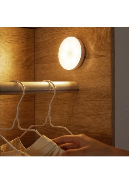 Hareket Sensörlü USB Şarjlı Beyaz LED Işık Lamba (Sensörlü) Oda Mutfak Salon Merdiven Işıklandırma