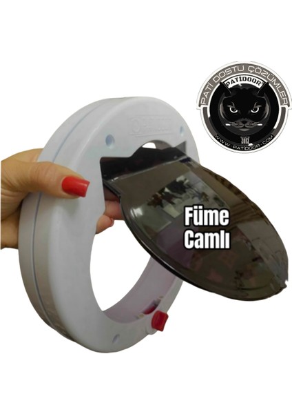 Blackcap Pati XXL Kedi Kapısı / Beyaz /Füme Camlı